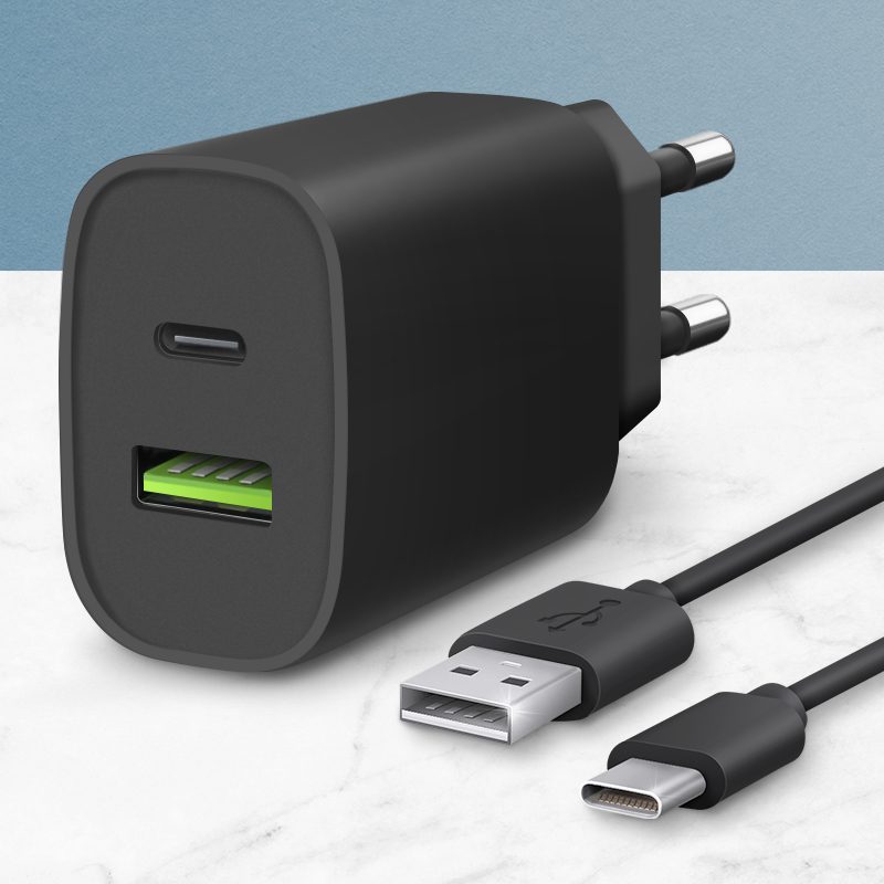 홈플래닛 20W 2포트 PD 고속충전기 + C타입 케이블 1.5m