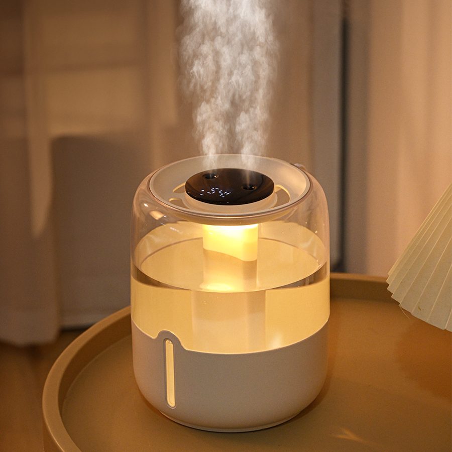 돌아라 4L 대용량 가습기 USB 듀얼분무 무드등 초음파 가습기