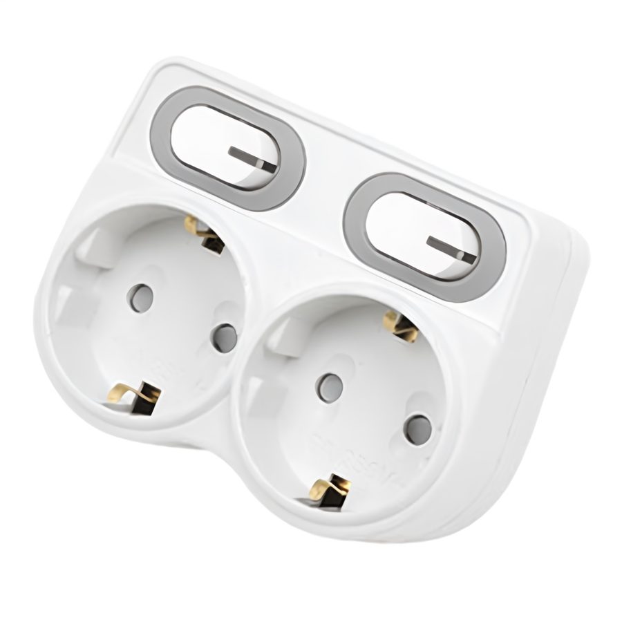 에코파워탭 국내 제조 LED 절전형 L자형 멀티탭 2구 EPM-402L